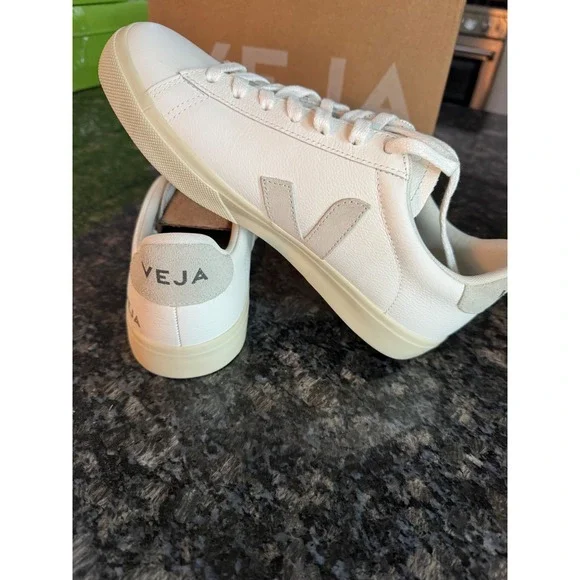 Veja Campo Leather Extra-White Natural-Suede Sneakers CP0502429A400 Womens 9 M 7 - Picture 4 of 7